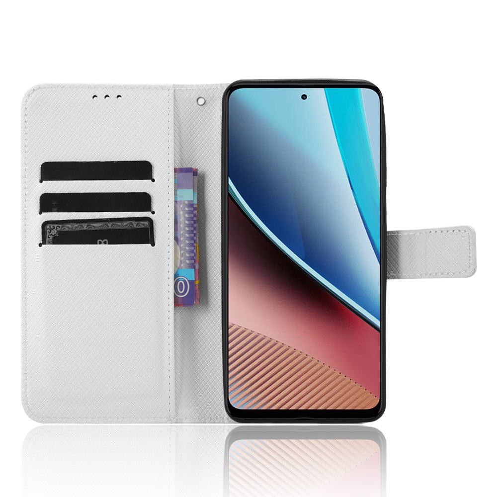 For Motorola Moto G Stylus (2023) PU Leather Flip Case Diamond Texture Wallet Stand Phone Cover