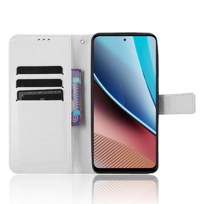 For Motorola Moto G Stylus (2023) PU Leather Flip Case Diamond Texture Wallet Stand Phone Cover