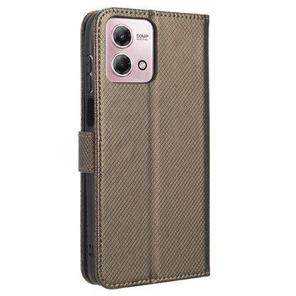 For Motorola Moto G Stylus (2023) PU Leather Flip Case Diamond Texture Wallet Stand Phone Cover