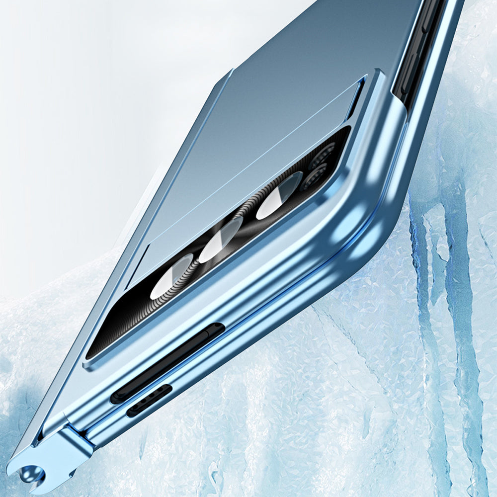 For Google Pixel Fold Electroplating Kickstand Phone Case PC Phone Cover