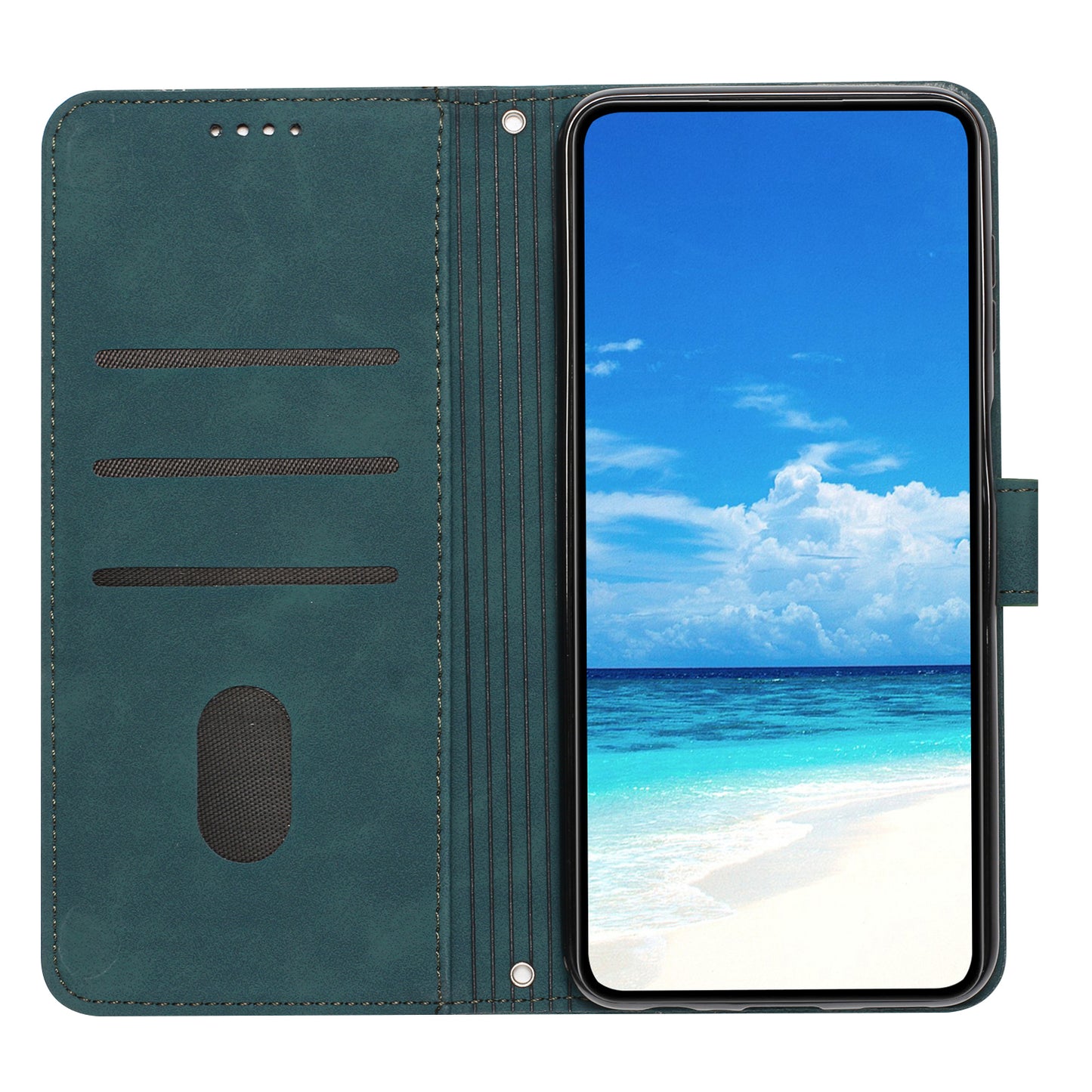 For Infinix Hot 30i Phone Cover Heart Imprint Leather Wallet Stand Phone Case with Shoulder Strap