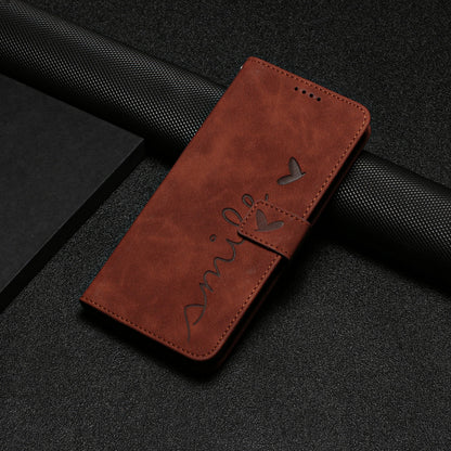 For Infinix Hot 30i Phone Cover Heart Imprint Leather Wallet Stand Phone Case with Shoulder Strap