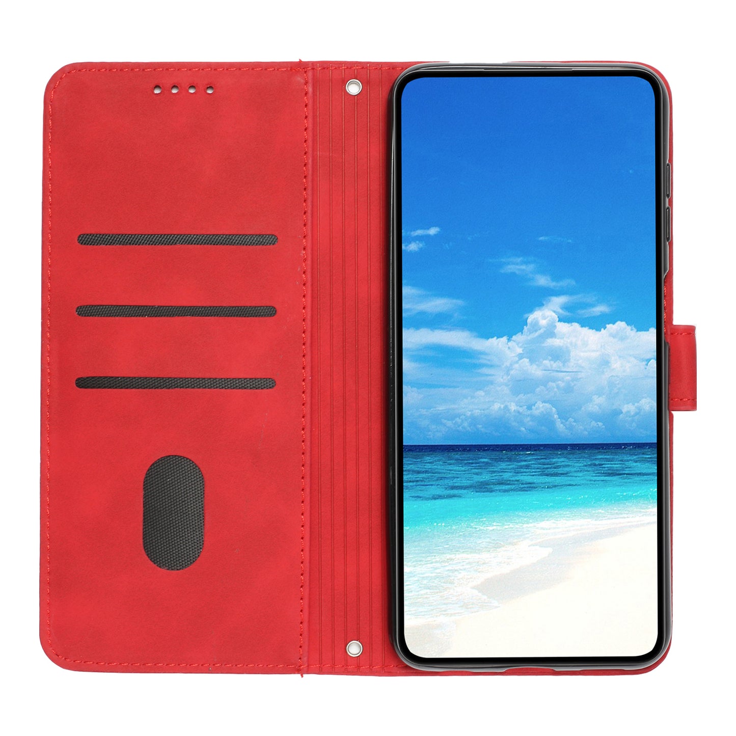 For Infinix Hot 30i Phone Cover Heart Imprint Leather Wallet Stand Phone Case with Shoulder Strap