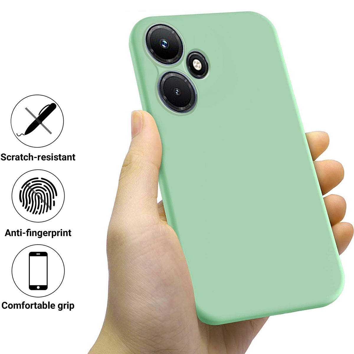 For Infinix Hot 30 Soft Lining Liquid Silicone Back Cover Drop-proof Mobile Phone Case