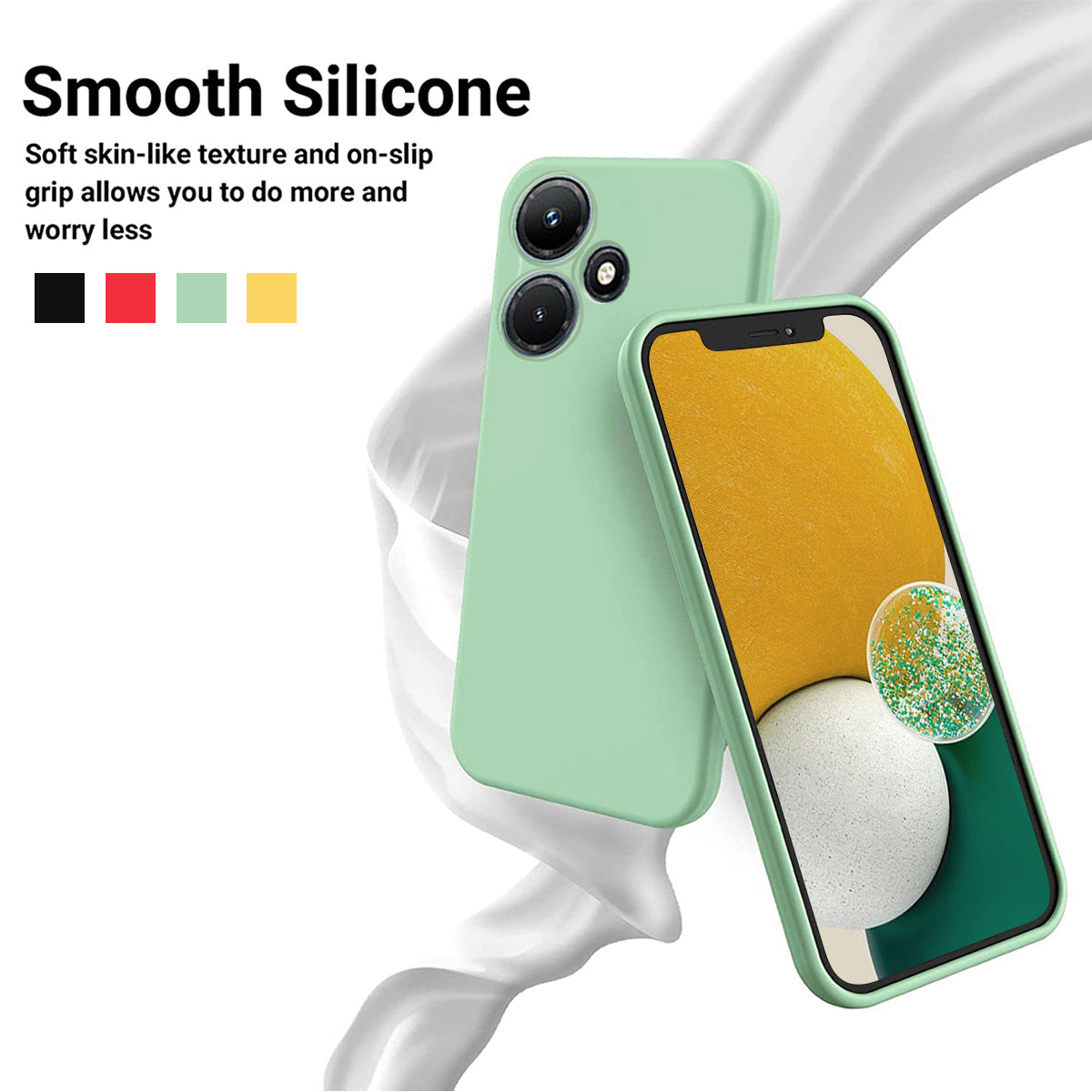 For Infinix Hot 30 Soft Lining Liquid Silicone Back Cover Drop-proof Mobile Phone Case
