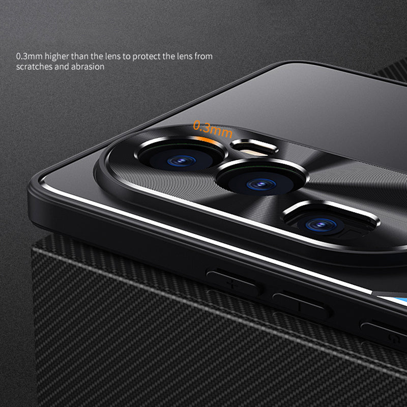 For Oppo Reno10 Pro+ 5G Dustproof Mobile Phone Case Anti-Scratch Aluminium Alloy + TPU Smartphone Cover