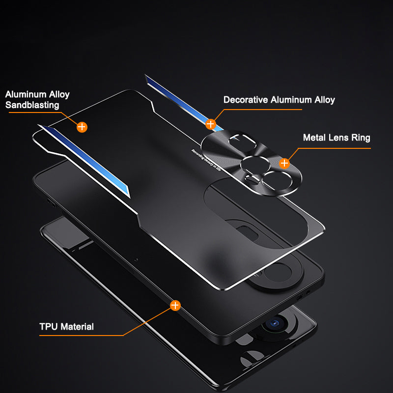 For Oppo Reno10 Pro+ 5G Dustproof Mobile Phone Case Anti-Scratch Aluminium Alloy + TPU Smartphone Cover