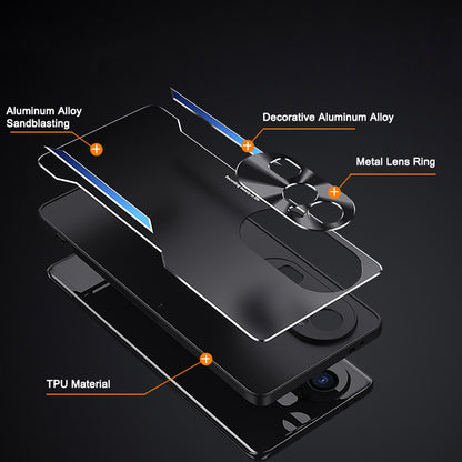 For Oppo Reno10 Pro+ 5G Dustproof Mobile Phone Case Anti-Scratch Aluminium Alloy + TPU Smartphone Cover