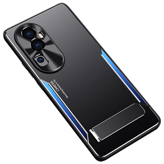 For Oppo Reno10 Pro+ 5G TPU + Aluminium Alloy Phone Case Kickstand Shockproof Phone Cover