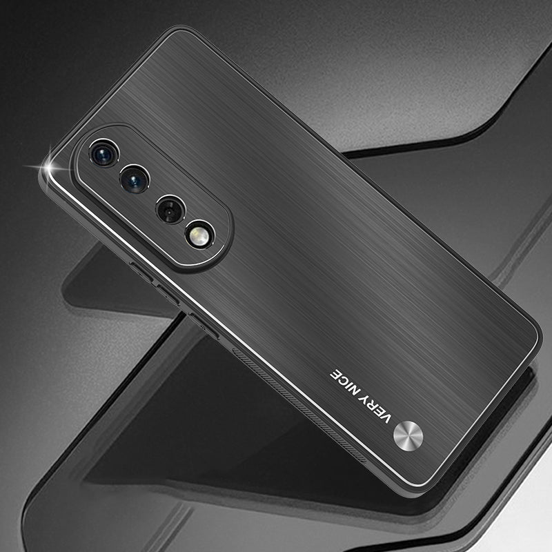 For Honor 90 Aluminium Alloy Back TPU Frame Phone Case Shockproof Brushed Cover