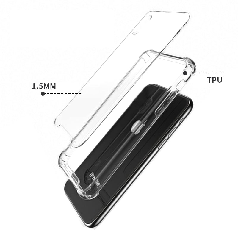 10Pcs For iPhone 14 Plus 1.5mm Corner Protection Phone Cover Acrylic + TPU Clear Phone Case