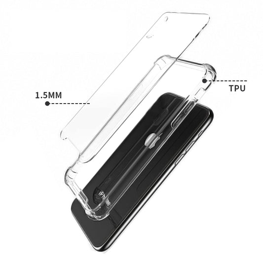 10Pcs For iPhone 14 Plus 1.5mm Corner Protection Phone Cover Acrylic + TPU Clear Phone Case