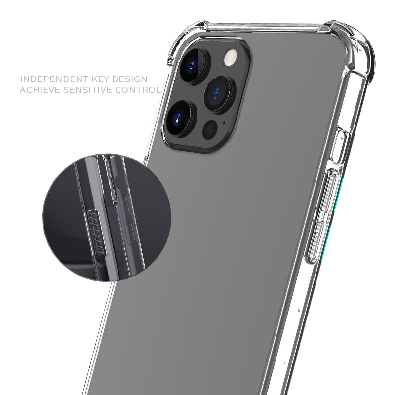 10Pcs For iPhone 14 Pro Max 1.5mm Clear Phone Case Shockproof Corner Acrylic + TPU Cover