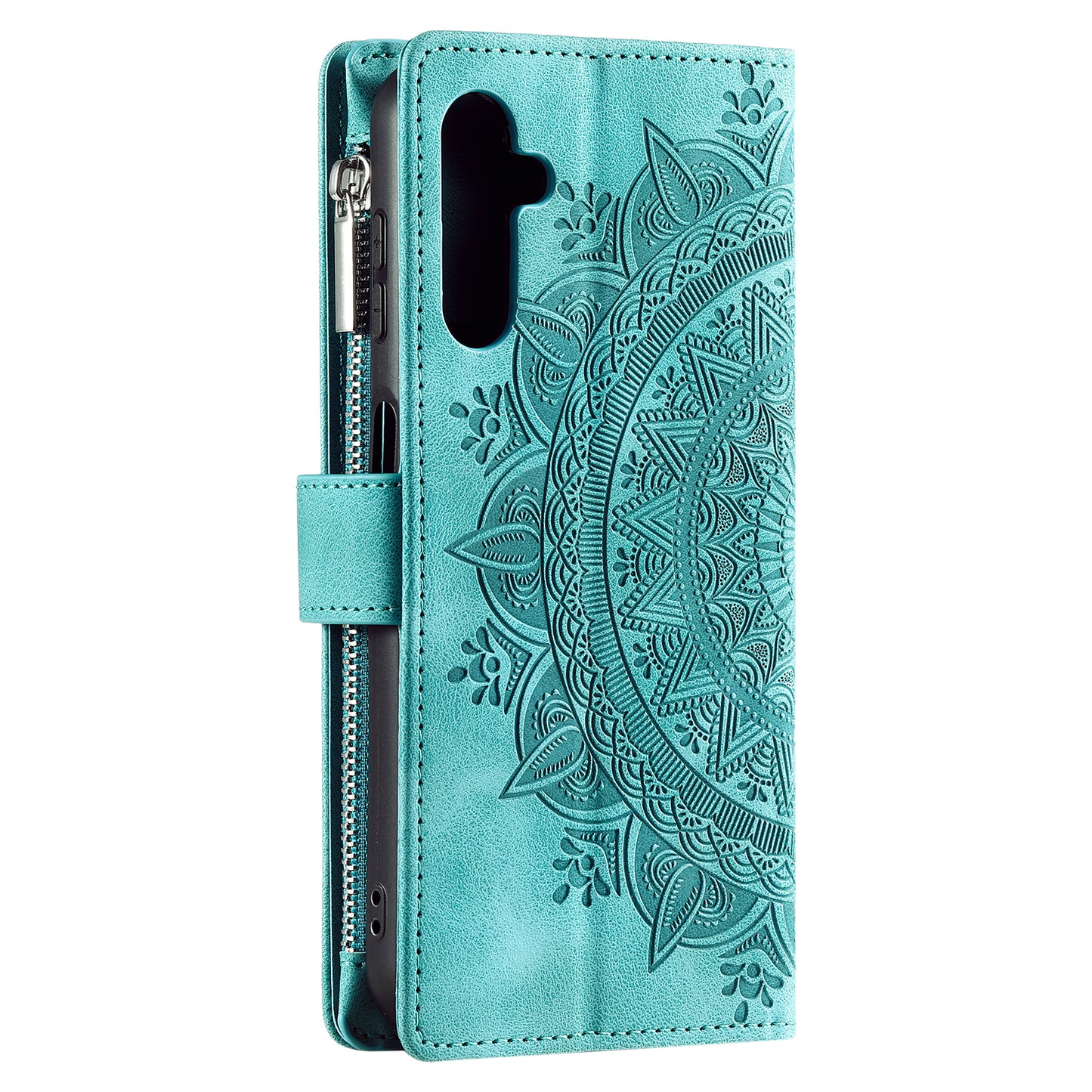 For Samsung Galaxy M54 5G / F54 5G Imprinted Phone Case Imprinted Mandala Flower Pattern PU Leather Stand Cover