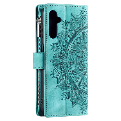 For Samsung Galaxy M54 5G / F54 5G Imprinted Phone Case Imprinted Mandala Flower Pattern PU Leather Stand Cover