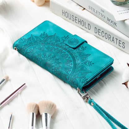 For Samsung Galaxy M54 5G / F54 5G Imprinted Phone Case Imprinted Mandala Flower Pattern PU Leather Stand Cover