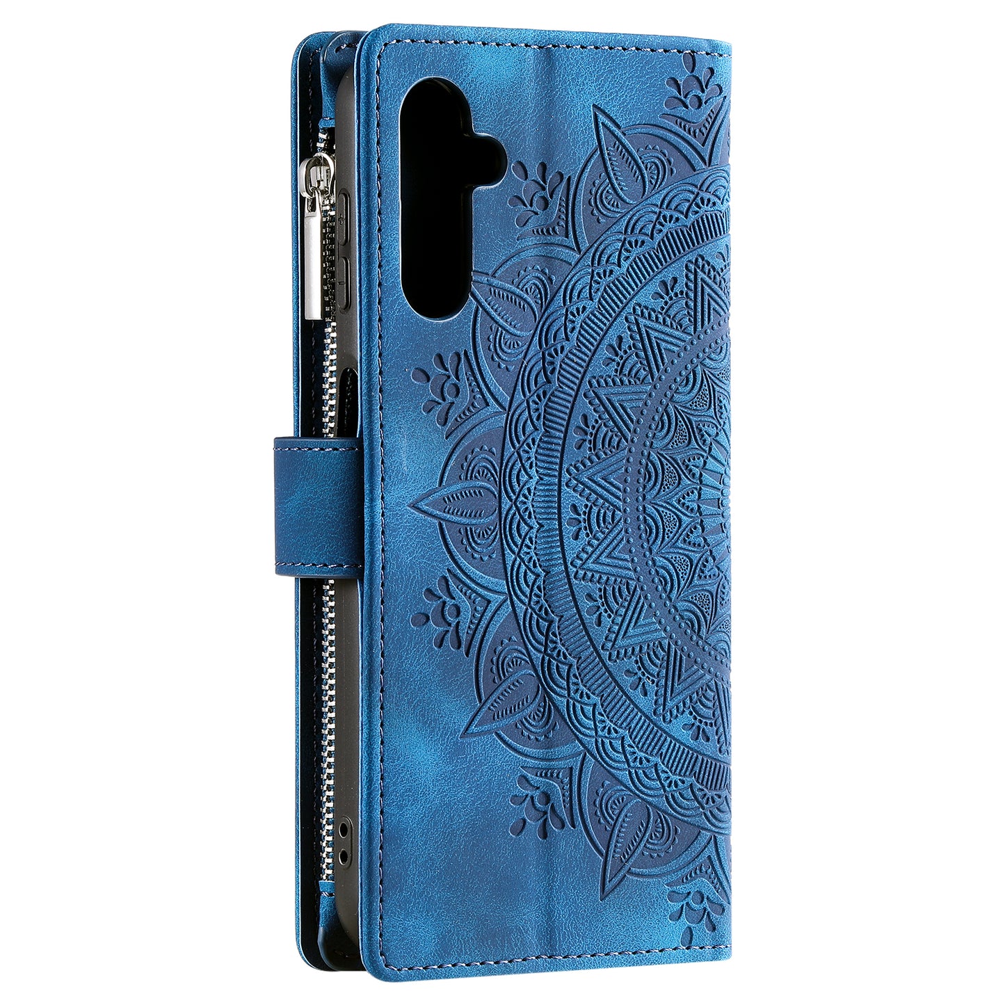 For Samsung Galaxy M54 5G / F54 5G Imprinted Phone Case Imprinted Mandala Flower Pattern PU Leather Stand Cover