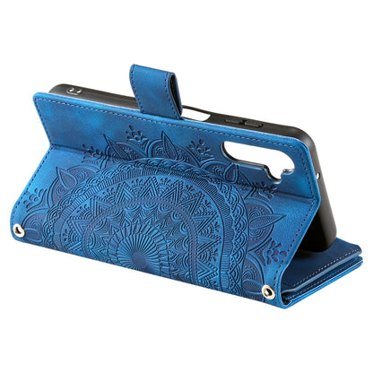 For Samsung Galaxy M54 5G / F54 5G Imprinted Phone Case Imprinted Mandala Flower Pattern PU Leather Stand Cover