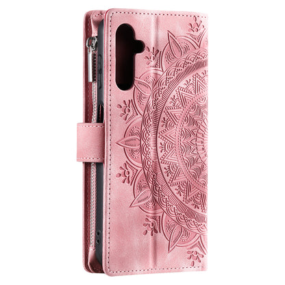 For Samsung Galaxy M54 5G / F54 5G Imprinted Phone Case Imprinted Mandala Flower Pattern PU Leather Stand Cover