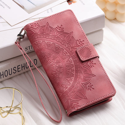 For Samsung Galaxy M54 5G / F54 5G Imprinted Phone Case Imprinted Mandala Flower Pattern PU Leather Stand Cover