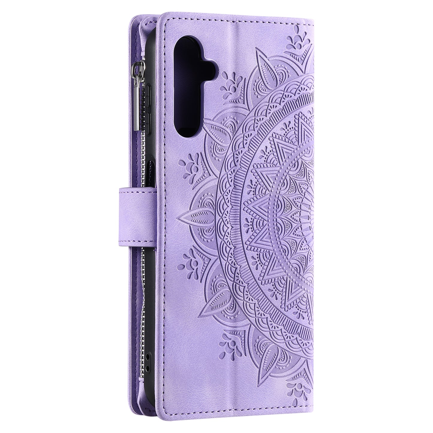 For Samsung Galaxy M54 5G / F54 5G Imprinted Phone Case Imprinted Mandala Flower Pattern PU Leather Stand Cover