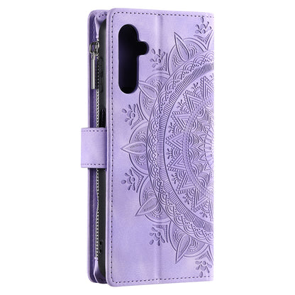 For Samsung Galaxy M54 5G / F54 5G Imprinted Phone Case Imprinted Mandala Flower Pattern PU Leather Stand Cover
