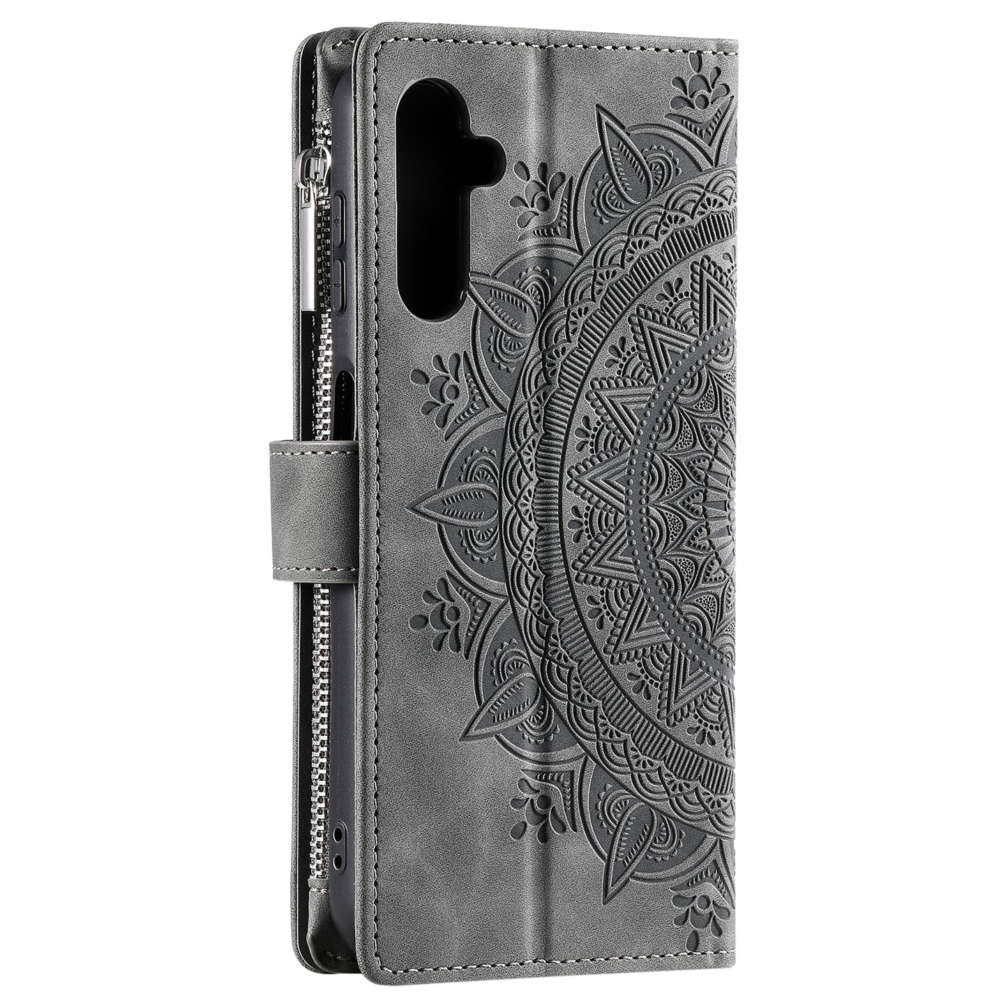 For Samsung Galaxy M54 5G / F54 5G Imprinted Phone Case Imprinted Mandala Flower Pattern PU Leather Stand Cover
