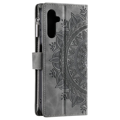 For Samsung Galaxy M54 5G / F54 5G Imprinted Phone Case Imprinted Mandala Flower Pattern PU Leather Stand Cover