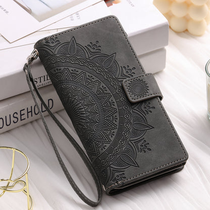 For Samsung Galaxy M54 5G / F54 5G Imprinted Phone Case Imprinted Mandala Flower Pattern PU Leather Stand Cover