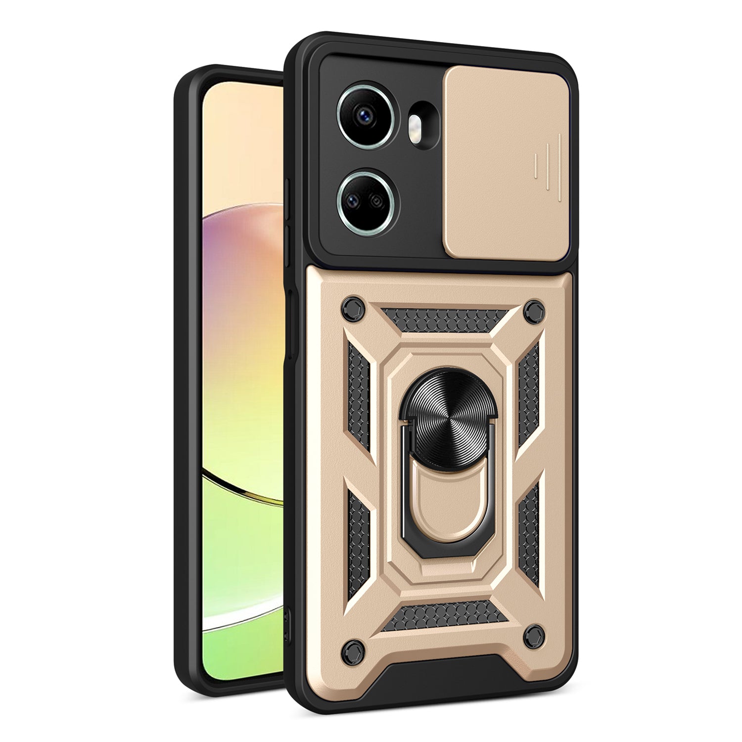For Huawei nova 10 SE 4G Camera Lens Slide Design Phone Case PC+TPU Kickstand Cover