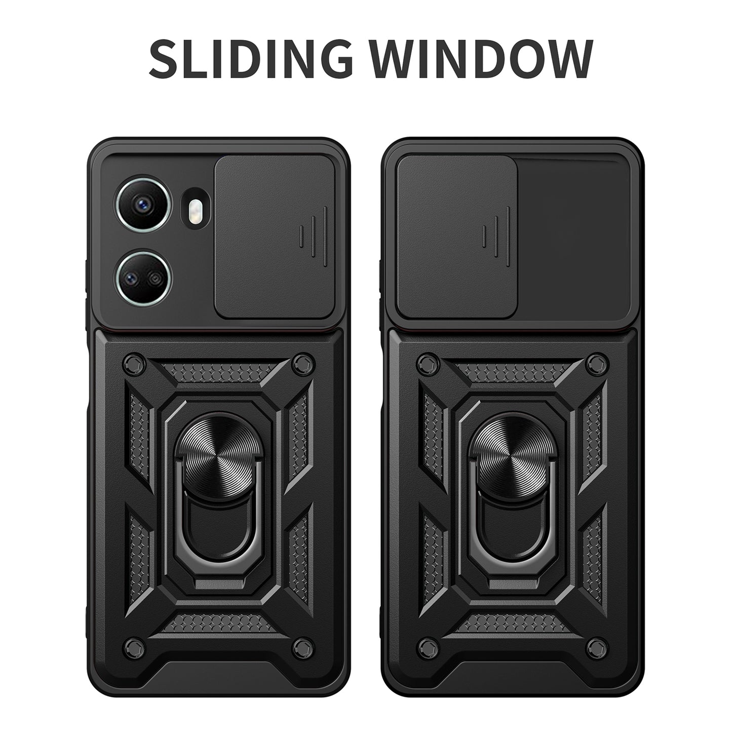 For Huawei nova 10 SE 4G Camera Lens Slide Design Phone Case PC+TPU Kickstand Cover