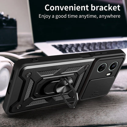 For Huawei nova 10 SE 4G Camera Lens Slide Design Phone Case PC+TPU Kickstand Cover