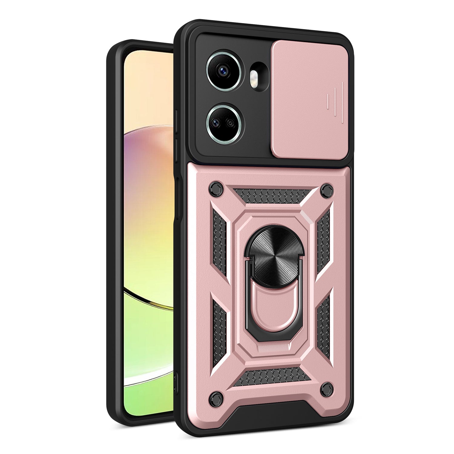 For Huawei nova 10 SE 4G Camera Lens Slide Design Phone Case PC+TPU Kickstand Cover
