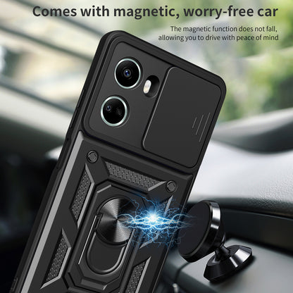 For Huawei nova 10 SE 4G Camera Lens Slide Design Phone Case PC+TPU Kickstand Cover