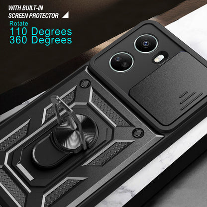 For Huawei nova 10 SE 4G Camera Lens Slide Design Phone Case PC+TPU Kickstand Cover