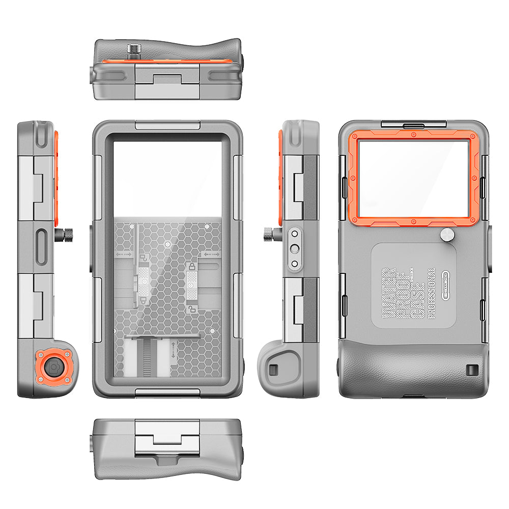 SHELLBOX 15M Underwater IPX8 Waterproof Diving Case for iPhone 14 Series / 13 Series / 12 Series Full Body Phone Shell II with Anti-lost Rope