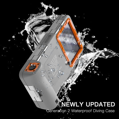 SHELLBOX 15M Underwater IPX8 Waterproof Diving Case for iPhone 14 Series / 13 Series / 12 Series Full Body Phone Shell II with Anti-lost Rope