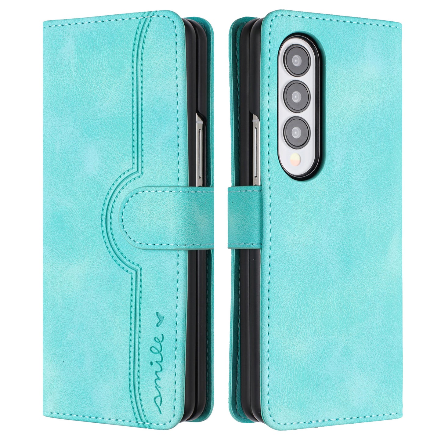YX003 For Samsung Galaxy Z Fold4 5G PU Leather Wallet Folding Phone Case Imprinted Shockproof Cover