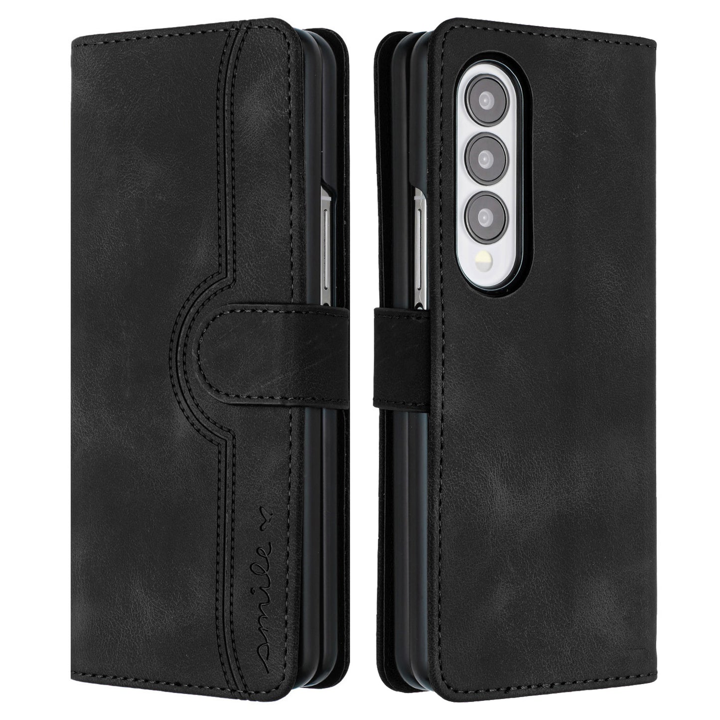 YX003 For Samsung Galaxy Z Fold4 5G PU Leather Wallet Folding Phone Case Imprinted Shockproof Cover