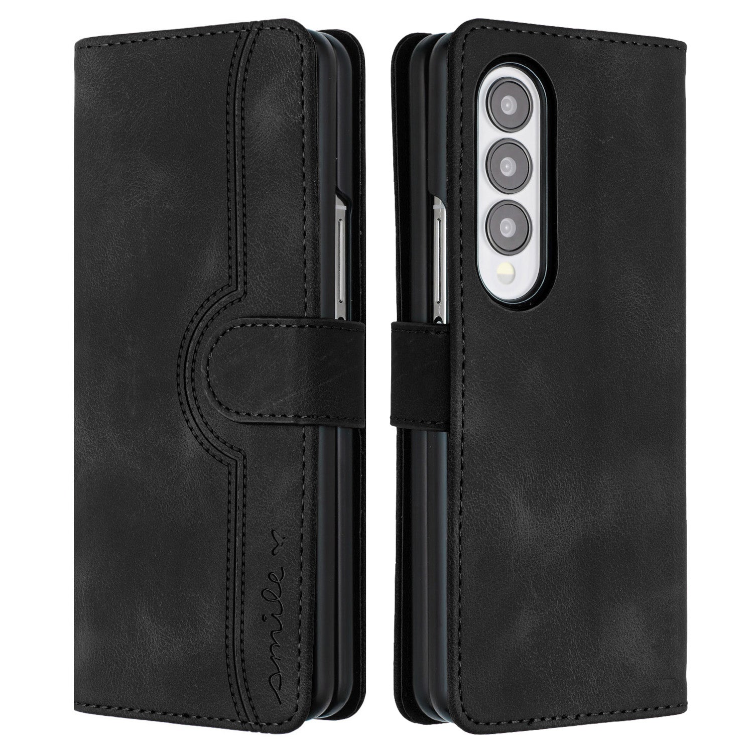 YX003 For Samsung Galaxy Z Fold4 5G PU Leather Wallet Folding Phone Case Imprinted Shockproof Cover