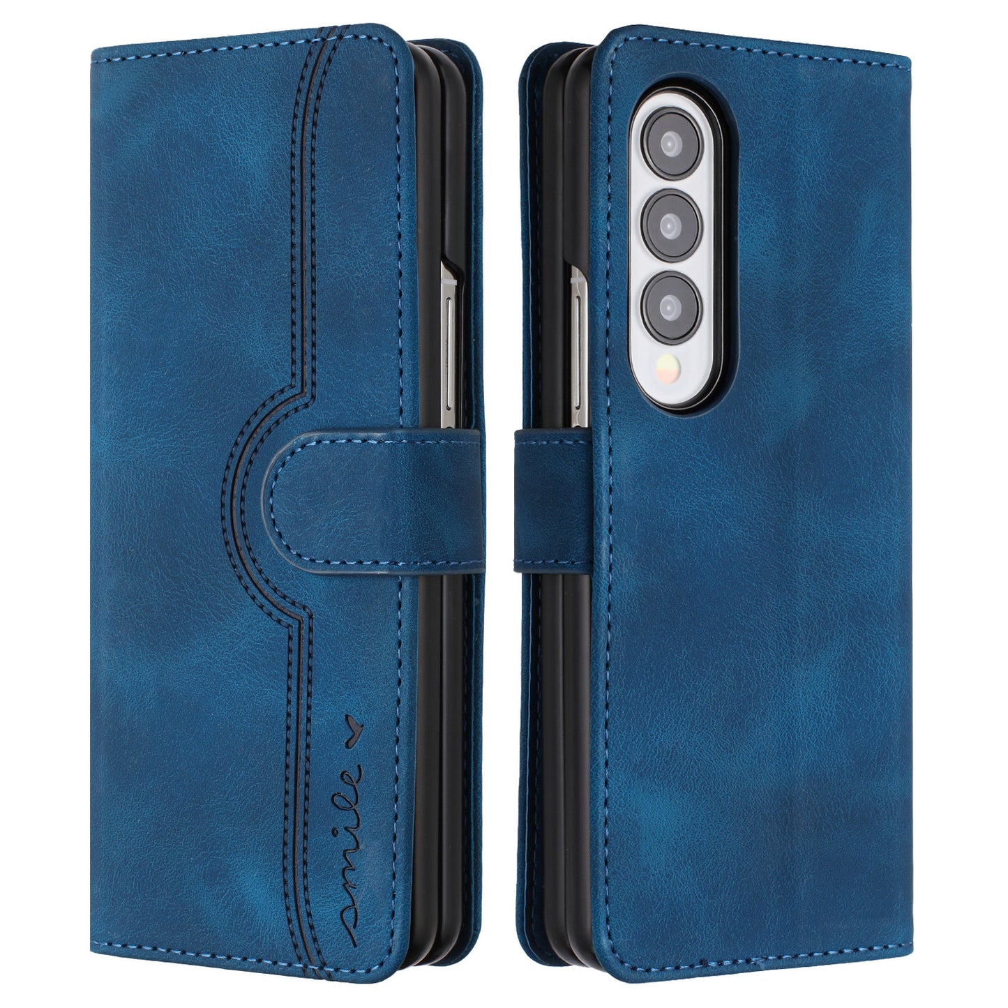 YX003 For Samsung Galaxy Z Fold4 5G PU Leather Wallet Folding Phone Case Imprinted Shockproof Cover