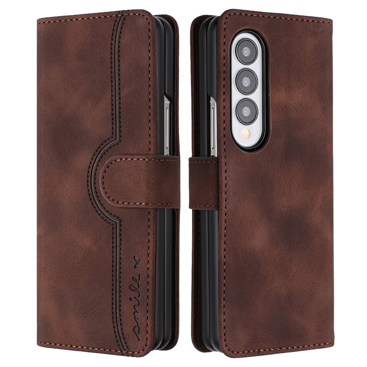 YX003 For Samsung Galaxy Z Fold4 5G PU Leather Wallet Folding Phone Case Imprinted Shockproof Cover