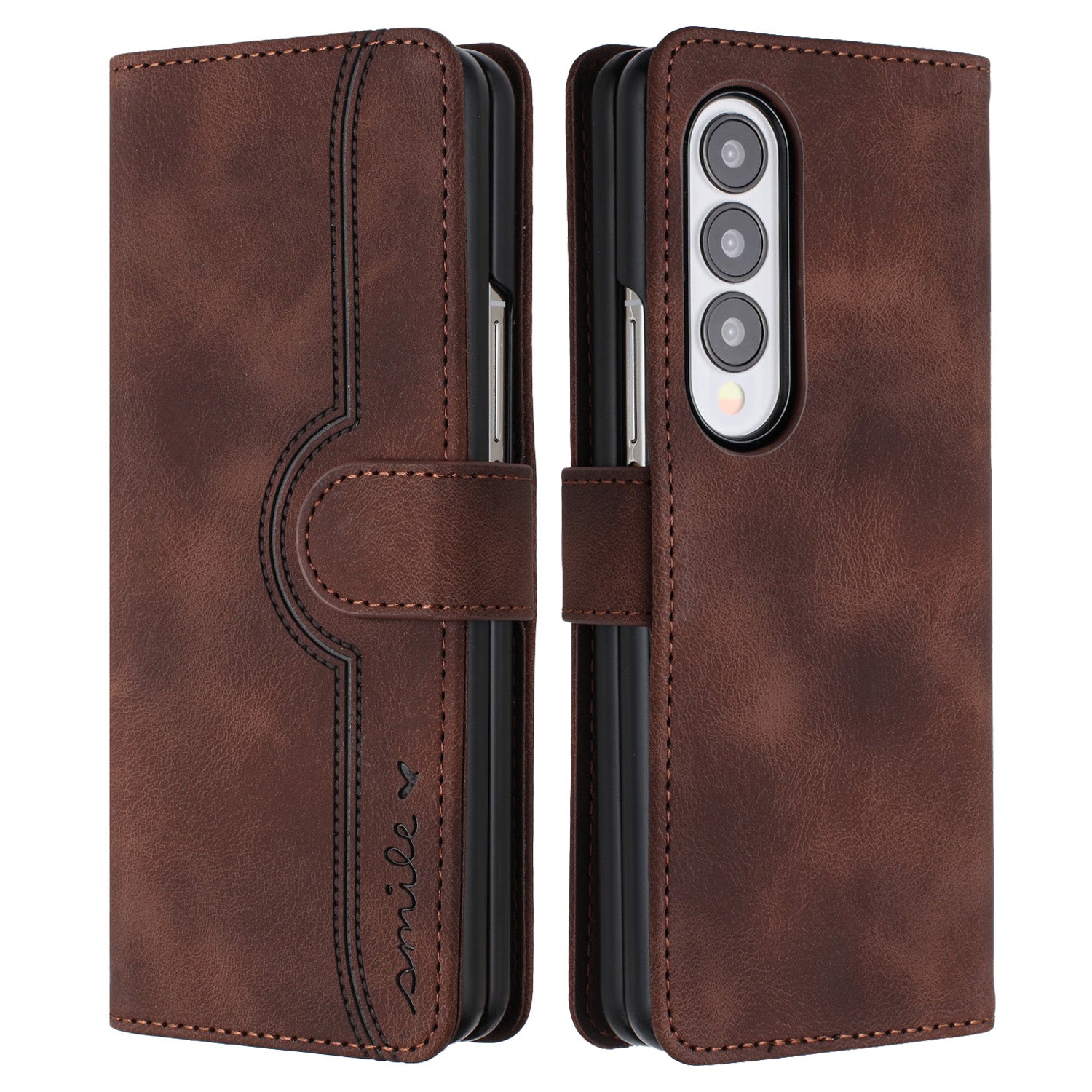 YX003 For Samsung Galaxy Z Fold4 5G PU Leather Wallet Folding Phone Case Imprinted Shockproof Cover