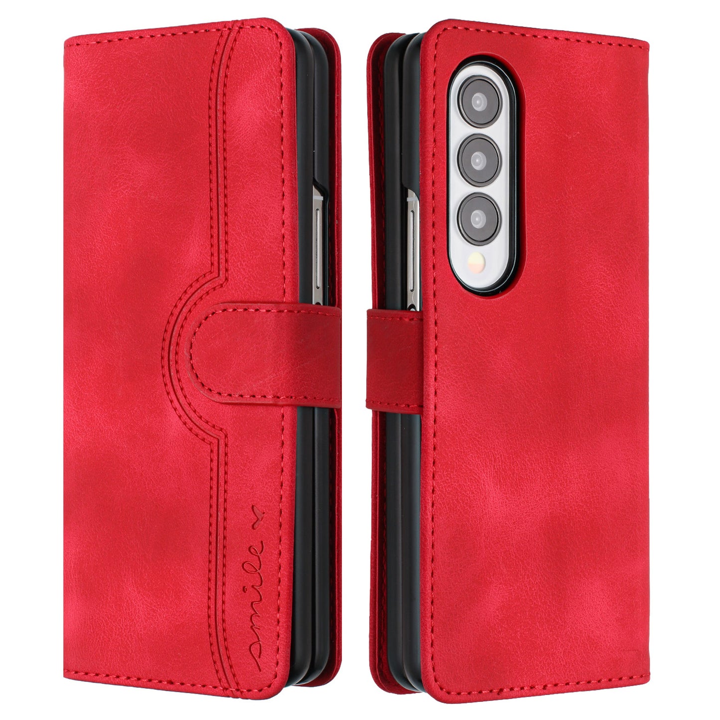 YX003 For Samsung Galaxy Z Fold4 5G PU Leather Wallet Folding Phone Case Imprinted Shockproof Cover