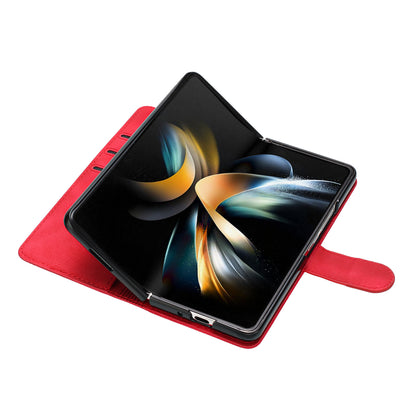 YX003 For Samsung Galaxy Z Fold4 5G PU Leather Wallet Folding Phone Case Imprinted Shockproof Cover