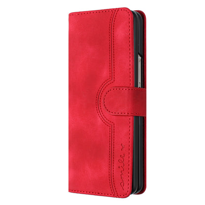 YX003 For Samsung Galaxy Z Fold4 5G PU Leather Wallet Folding Phone Case Imprinted Shockproof Cover
