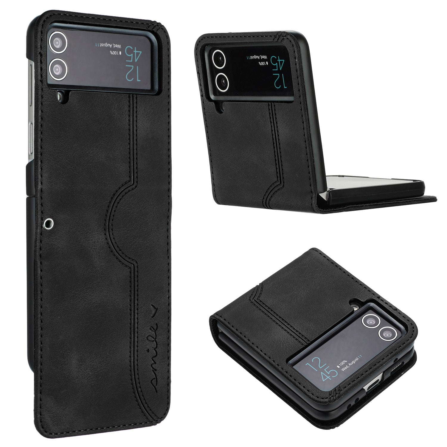 YX0030 Folding Phone Case for Samsung Galaxy Z Flip3 5G , PU Leather Imprinted Pattern Slim Cover