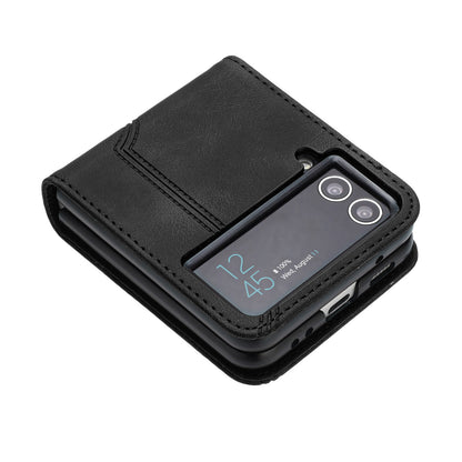 YX0030 Folding Phone Case for Samsung Galaxy Z Flip3 5G , PU Leather Imprinted Pattern Slim Cover