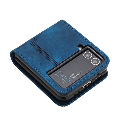 YX0030 Folding Phone Case for Samsung Galaxy Z Flip3 5G , PU Leather Imprinted Pattern Slim Cover