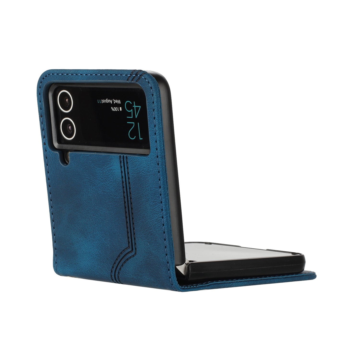 YX0030 Folding Phone Case for Samsung Galaxy Z Flip3 5G , PU Leather Imprinted Pattern Slim Cover